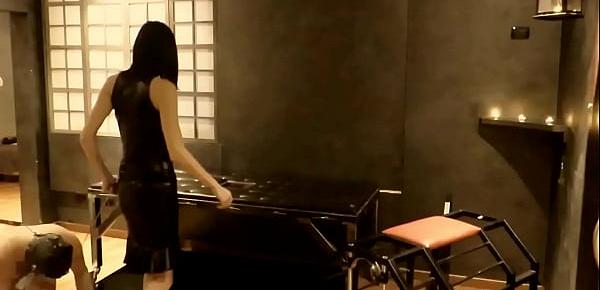  Femdom Whipping her Sub in a Dungeon - Mistress Kym